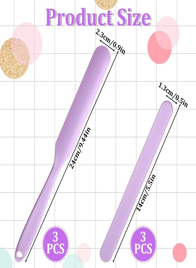 Zelphvt 6 Pcs Silicone Wax Applicator Non-stick Wax Spatulas Hair Removal Sticks Applicator, 2 Size Hard Wax Scraper Wax Stick for Hair Home Salon Body Use - Image 2