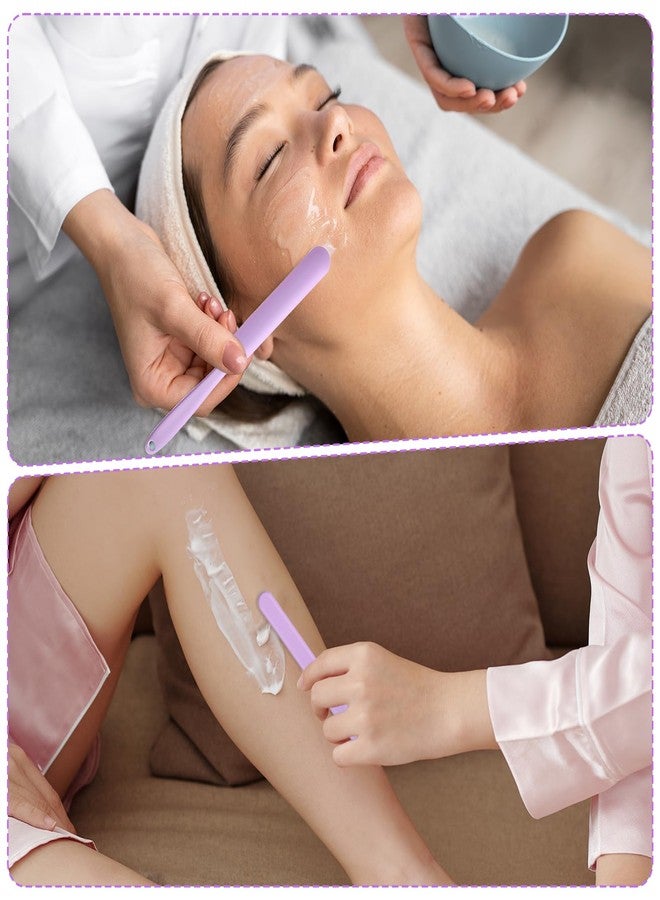 Zelphvt 6 Pcs Silicone Wax Applicator Non-stick Wax Spatulas Hair Removal Sticks Applicator, 2 Size Hard Wax Scraper Wax Stick for Hair Home Salon Body Use - Image 5