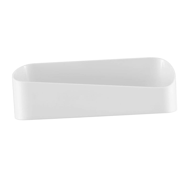 White Geometric Adhesive Bathroom Organizer Shelf Drill Free Wall Storage Rack - Image 2