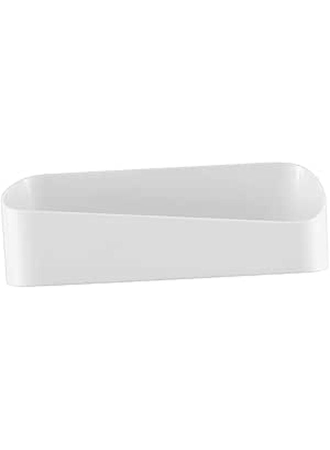 White Geometric Adhesive Bathroom Organizer Shelf Drill Free Wall Storage Rack - Image 1