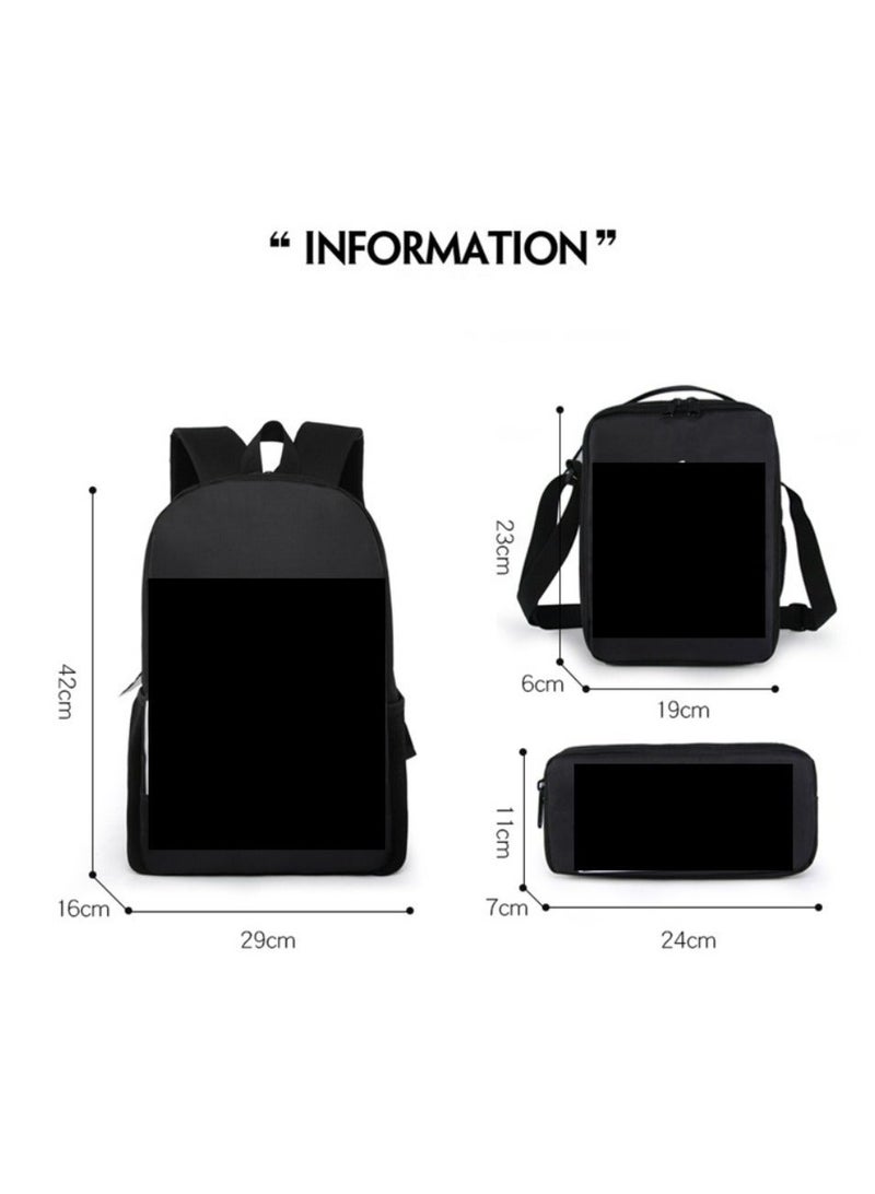 JURASSIC WORLD New Jurassic Park Dinosaur Three piece Set with Large Capacity Backpack, Student School Bag, Lunch Bag, Pen Bag - Image 2