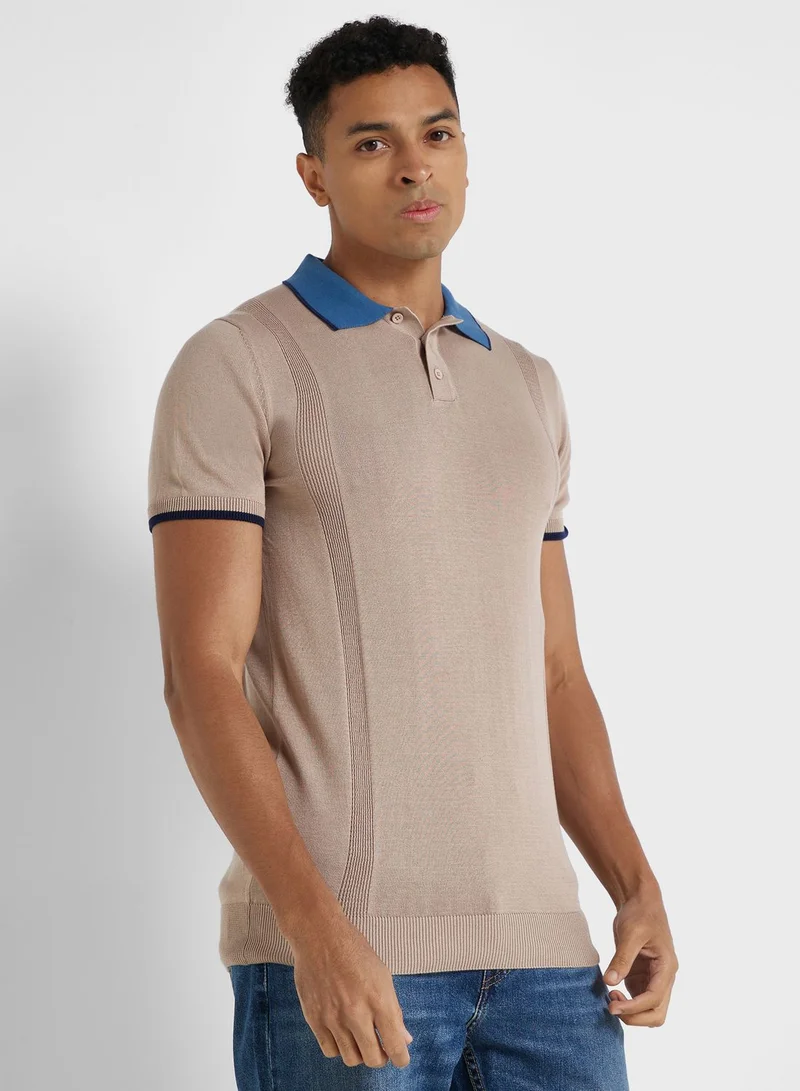 Robert Wood Knit Polo Shirt