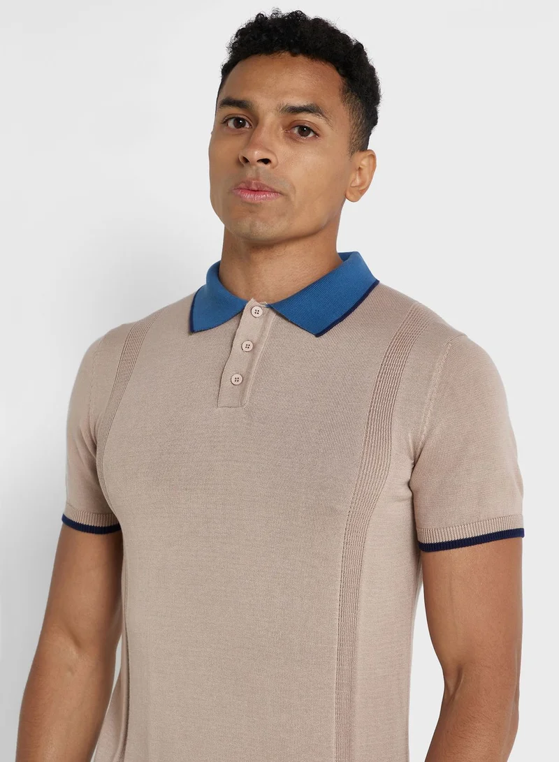 Robert Wood Knit Polo Shirt