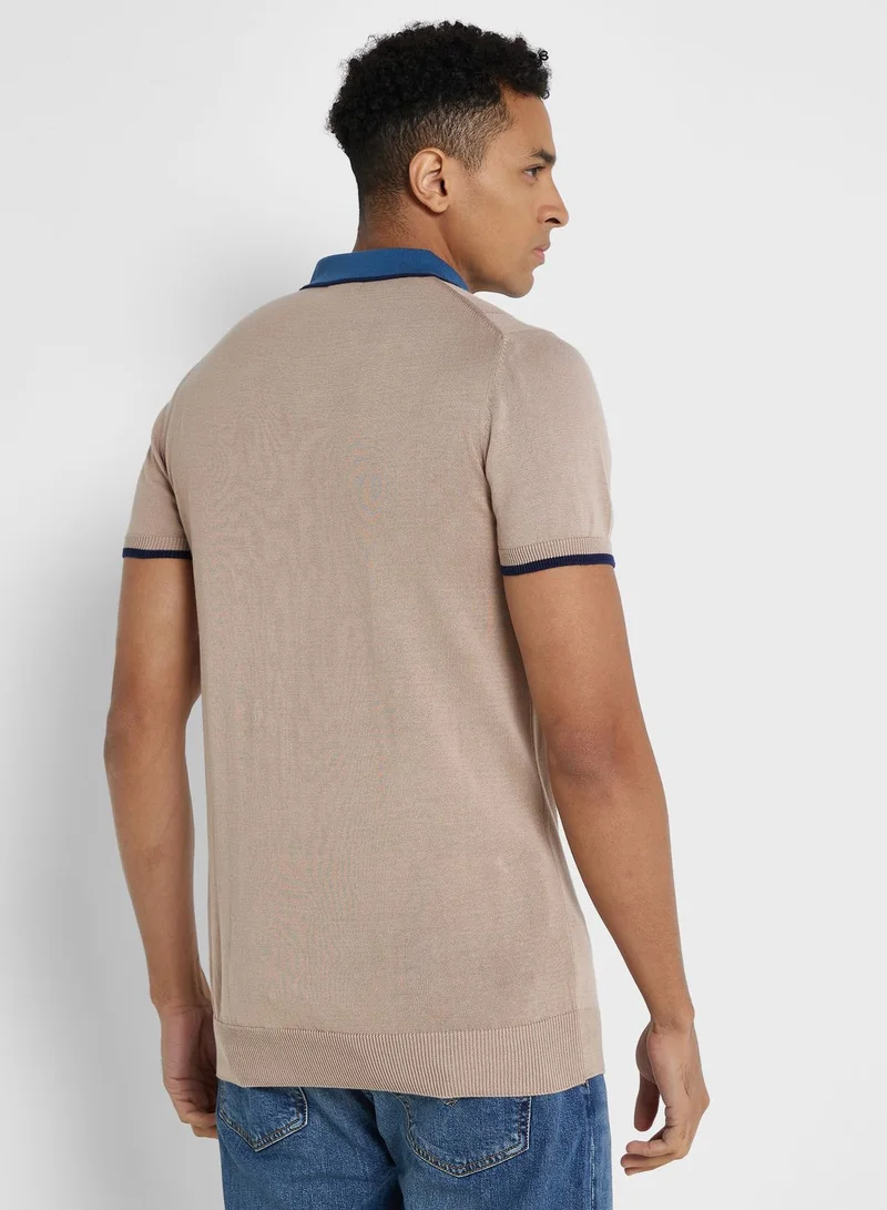 Robert Wood Knit Polo Shirt