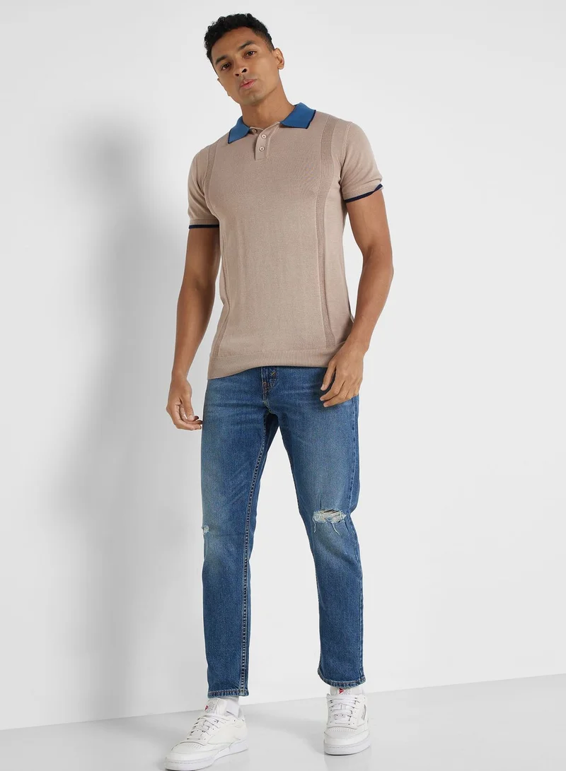 Robert Wood Knit Polo Shirt