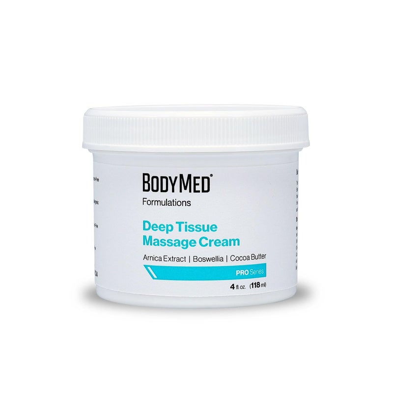 BodyMed Formulations Deep Tissue Massage Cream 4 oz FragranceFree AllNatural Lotion for Massage Therapy Leaping Bunny Certified with Arnica Extract Jojoba NonStaining Paraben Free