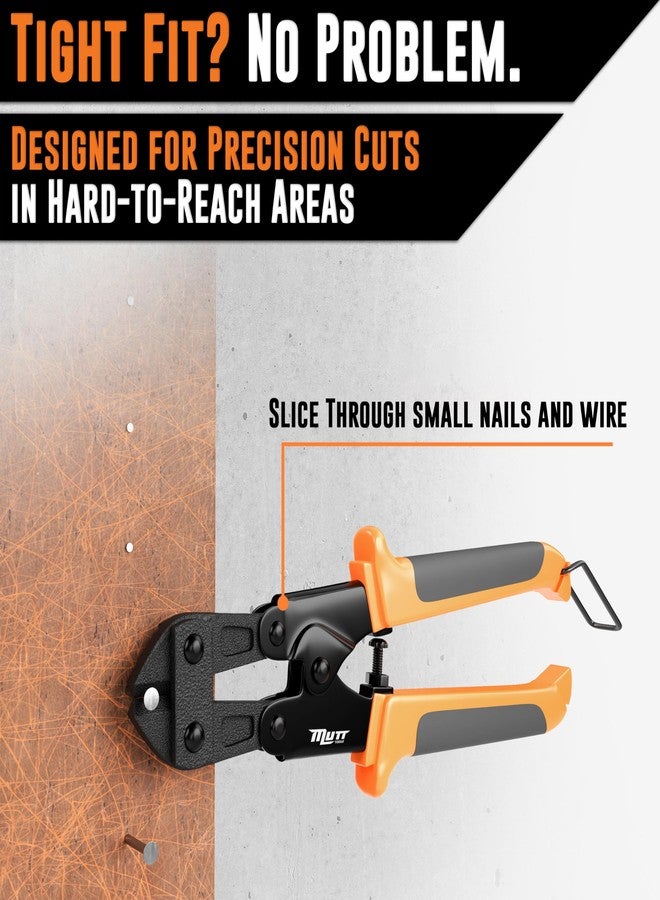 AMERICAN MUTT TOOLS قواطع براغي صغيرة من Mutt Tools مقاس 8 بوصات - قاطع أسلاك وسياج من CrMo شديد التحمل لسلسلة الحلقات والمسامير والأسلاك والخطافات - قاطع خطافات صغير الحجم للمحترفين والهواة - Image 5