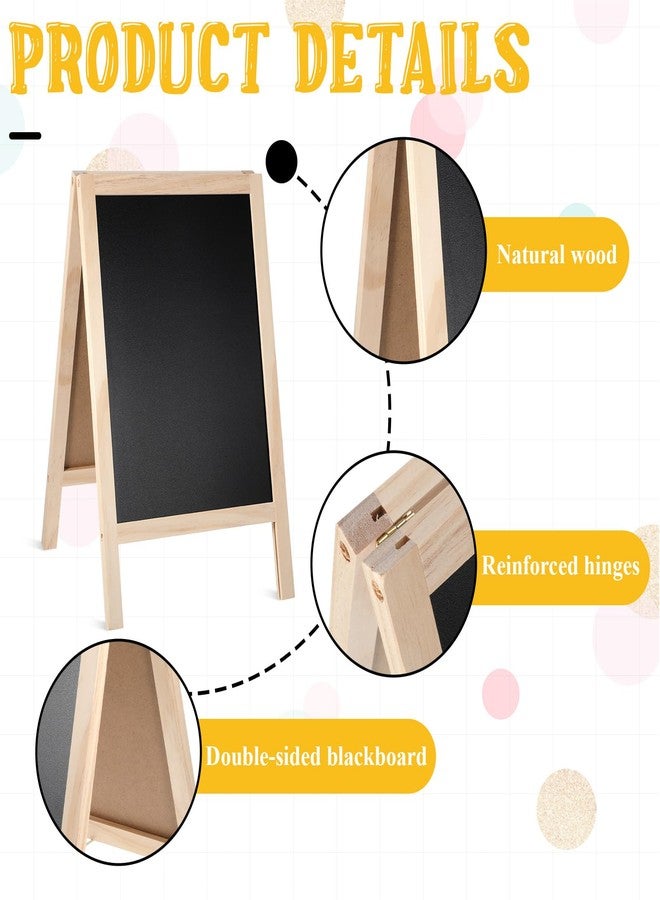 Exclaith 2 Pcs Chalkboard Easel, with 2 Erasers, 15.7x9.8 in Tabletop Stand Chalkboards, Double-Sided A Frame Chalkboard Sign, Tabletop Menu Wooden Board, for Menu, Kitchen, Restaurant, Bar, Wedding, Home Dec - Image 3