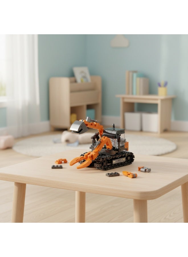 Qman MineCity Hurricane Arms Excavator Building Set – 130 Pieces with Mini Figure, Educational Construction Toy for Kids Ages 6+ - Image 2