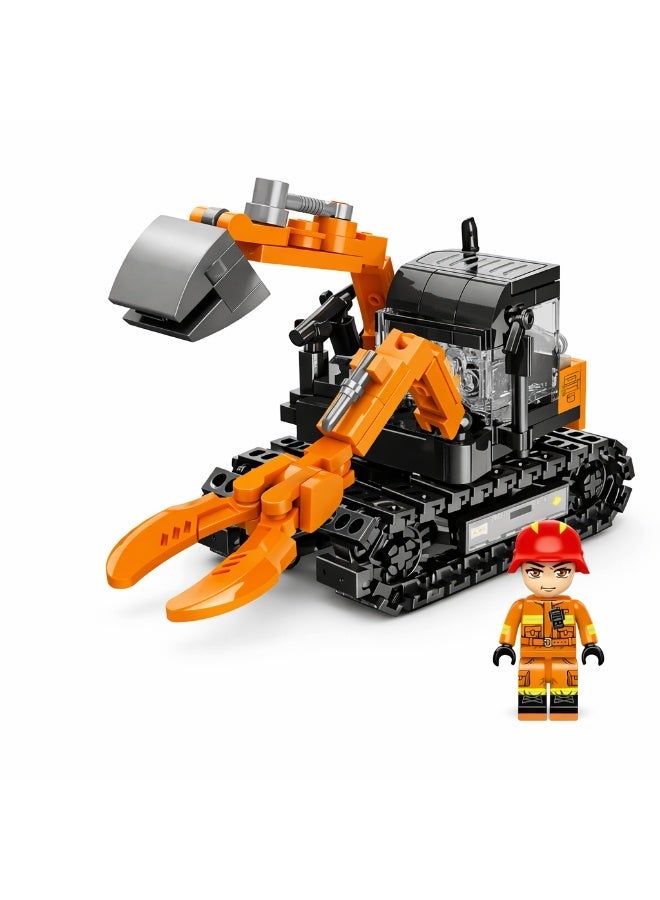 Qman MineCity Hurricane Arms Excavator Building Set – 130 Pieces with Mini Figure, Educational Construction Toy for Kids Ages 6+ - Image 1