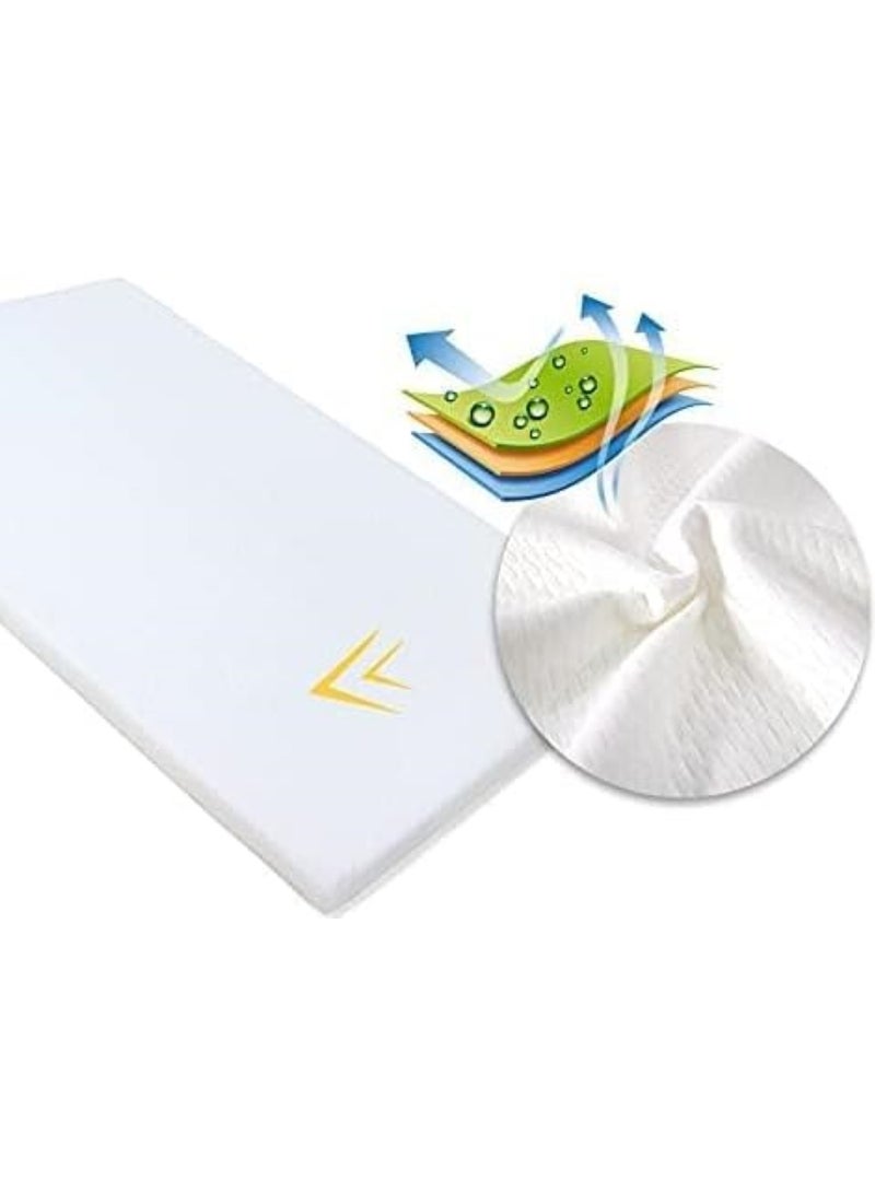 AL WADI FURNITURE AWF AL WADI FURNITURE 5cm Thick Luxury Soft Ventilated Visco Memory Foam Toddler/Crib/Baby Bed Mattress Topper, with Removable Belgium Jacquard Cotton Non-Slip Cover, Max Back Support - 60W x 120L cm  - Image 3