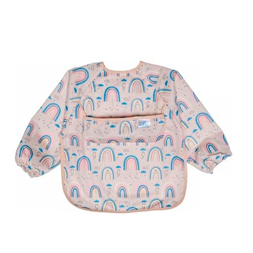 Chic Buddy Waterproof Baby Bibs Full Sleeves Bibs for Babies 6 –12 Months – Baby Apron Feeding Dress for upto 2 Year Olds, Easy Clean, Adjustable Fit,unisex (Cute unicorn Print - Image 1