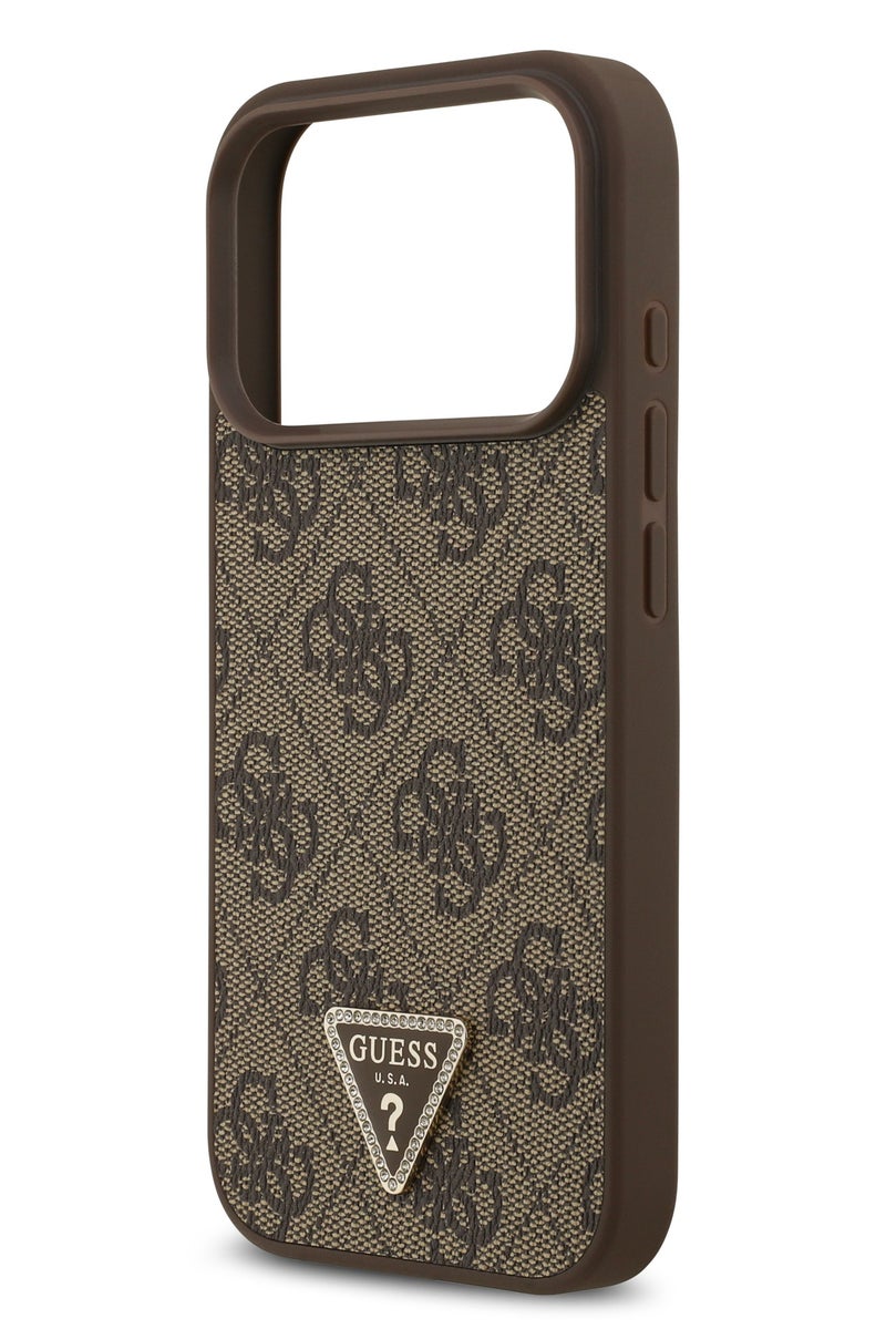 GUESS iPhone 17 Pro Max MagSafe Case 4G PU Leather With Triangle Logo / Magsafe Compatible / Ultra Slim / lightweight design / Easy Installation - Brown - Image 5