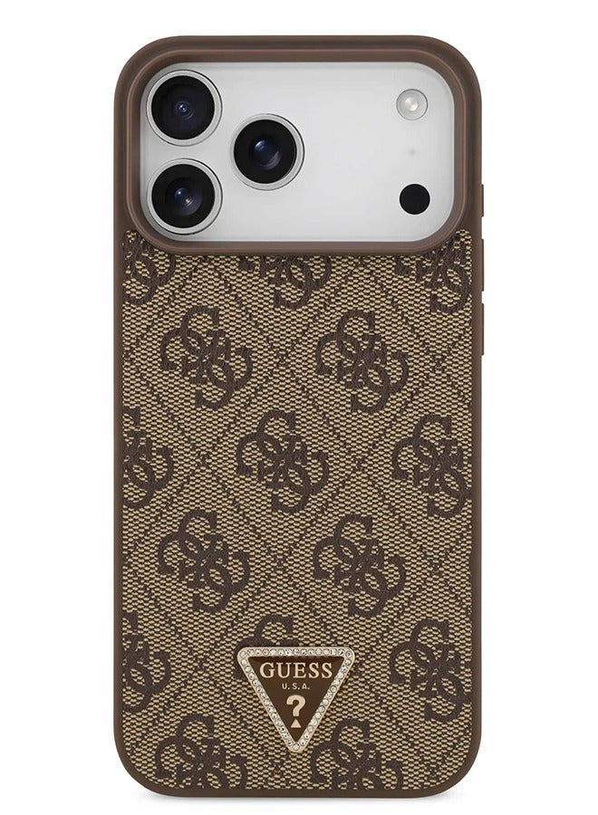 GUESS iPhone 17 Pro Max MagSafe Case 4G PU Leather With Triangle Logo / Magsafe Compatible / Ultra Slim / lightweight design / Easy Installation - Brown - Image 1
