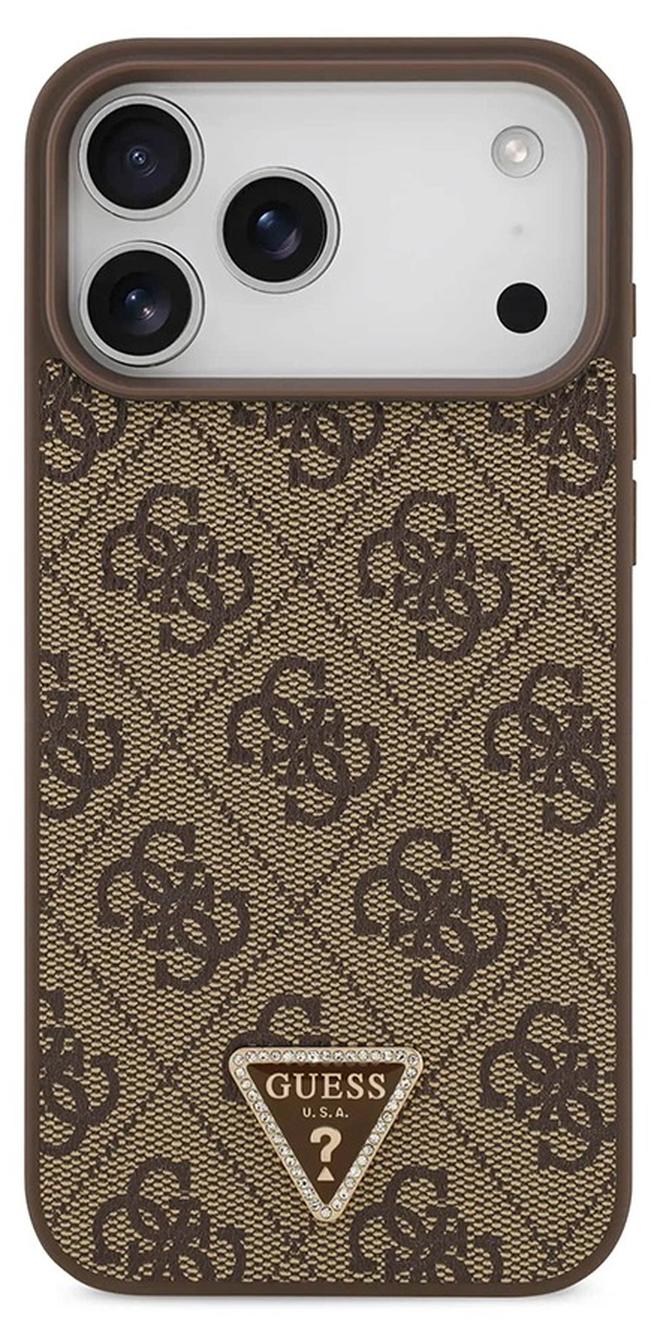 GUESS iPhone 17 Pro Max MagSafe Case 4G PU Leather With Triangle Logo / Magsafe Compatible / Ultra Slim / lightweight design / Easy Installation - Brown - Image 1