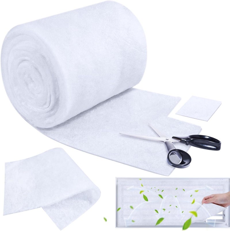 Purfex AC Vent Cover Set, Air Vent Filter 20in x 84in Electrostatic Non Woven Polyester Fabric Vent Filter, DIY Vent Filter Media for Cleaner Air, Filter Roll with Installation Tape - Image 1