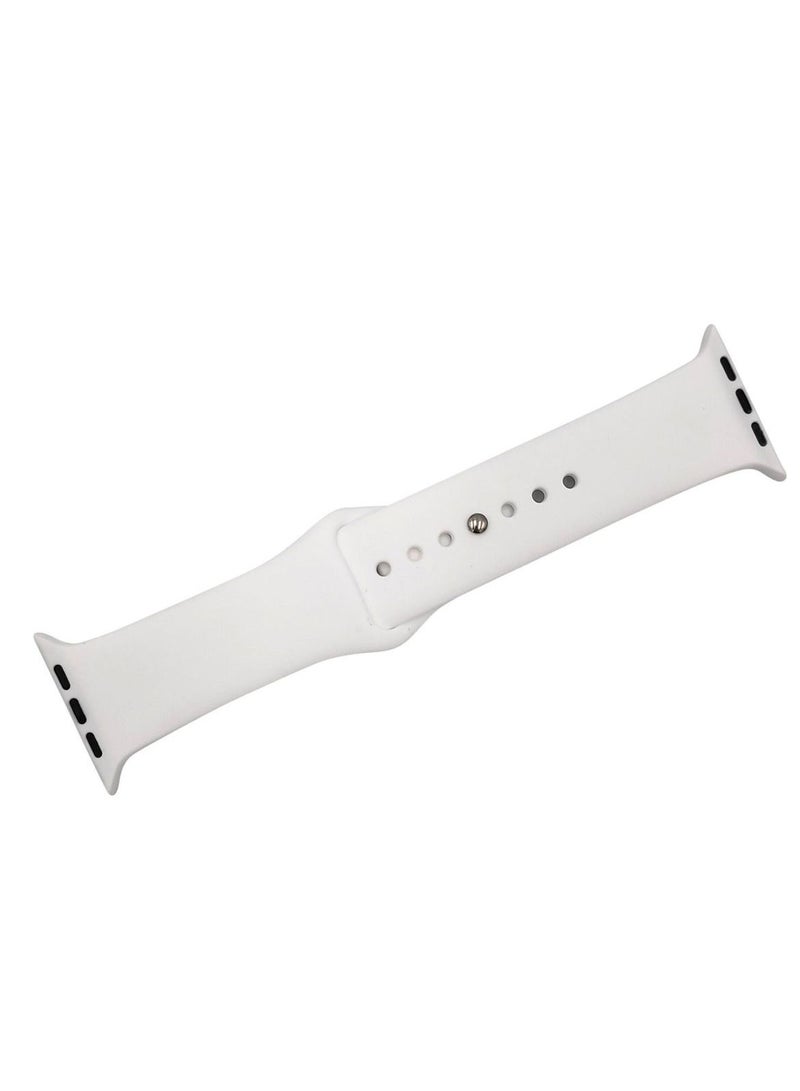 حزام سيليكون رياضي لساعة أبل سلسلة 8 - 45 ملم - أبيض - Image 4