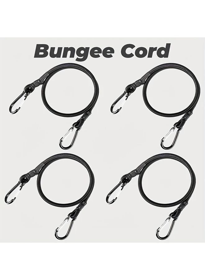 4pcs 24 Inch Bungee Cords with Hooks Strong Elastic Rope for Outdoor Tent Luggage Cargo Bike Secured - Image 2