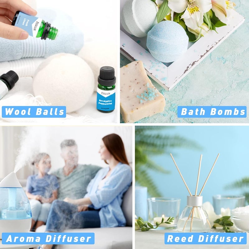 Fragrance Oil, Clean Set of Scented Oils, Essential Oils for Diffuser for Home, Premium Soap & Candle Making Scents, Aromatherapy Oils Gift Set - Clean Air, Fresh Linen, Warm Cotton and More - Image 5