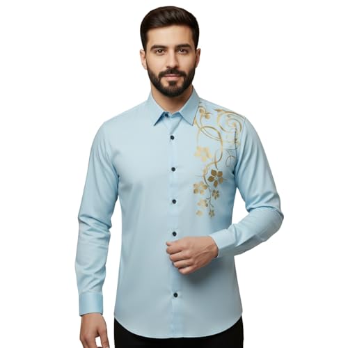 Bellstone Men's Solid Lustre Cotton Regular Fit Full Sleeve Collared Neck Casual Shirt for Men Stylish Latest | Lightweight Breathable Fabric |Stylish Solid Shirt for Office & Everyday Wear - Image 1