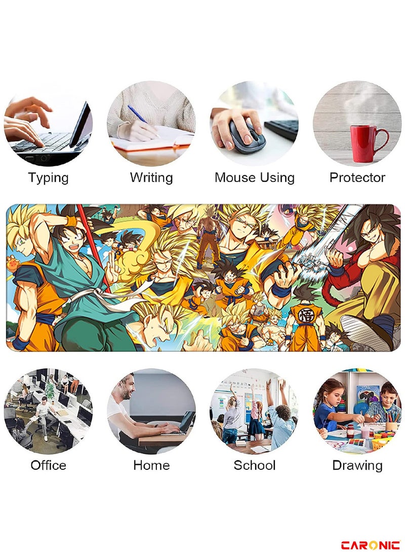 CARONIC Large Gaming Mouse Pad with Superior Micro Weave Cloth Extended Desk Mousepad with Stitched Edges Non-Slip Base Water Resist Keyboard Pad For Gamer And Office Home DBZ 349 - Image 2