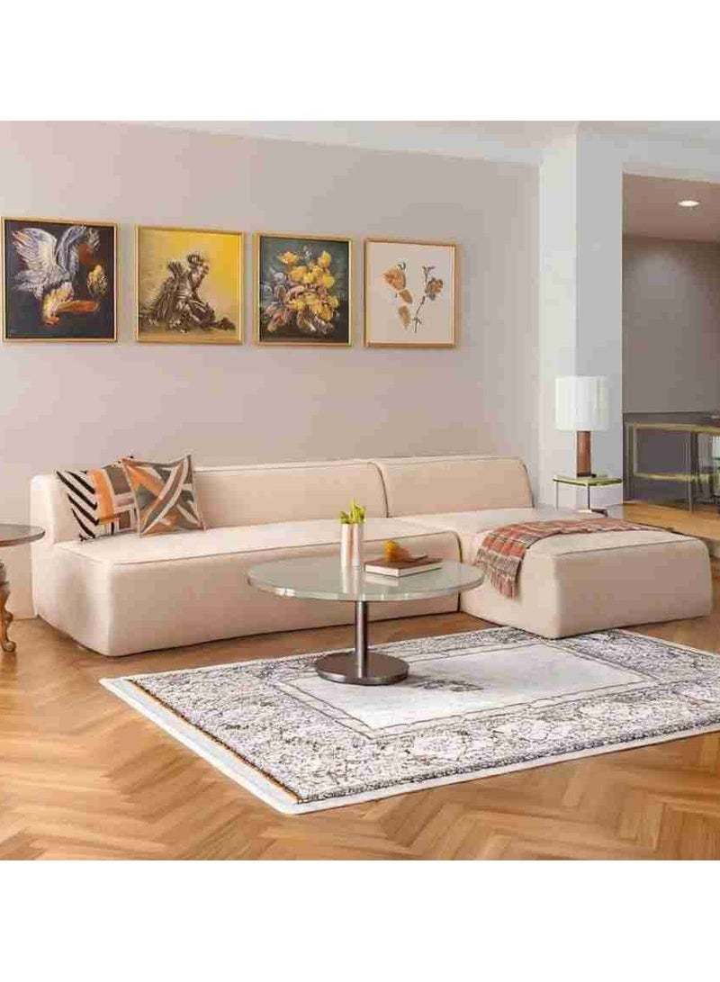 Karnak Milan Modern L-Shaped Sectional Sofa, Dark Beige Velvet, Left Chaise Orientation, Space-Saving Design with Interchangeable Chaise - Image 1