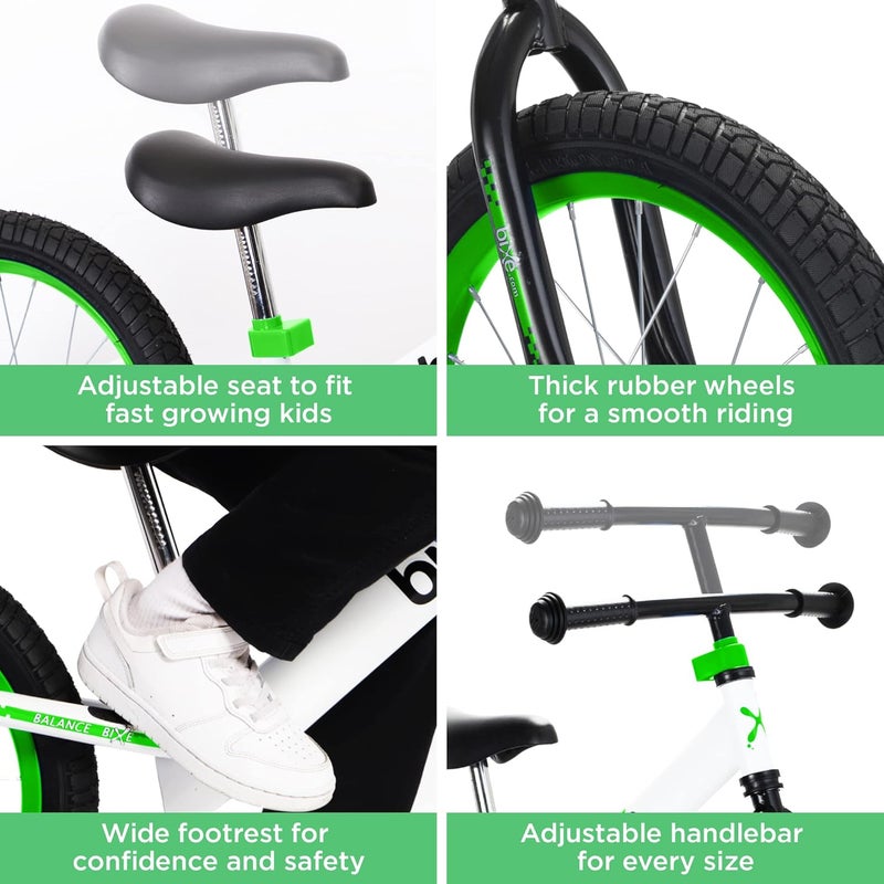 Bixe Balance Bike: for Big Kids Aged 4, 5, 6, 7, 8 and 9 Years Old - No Pedal Sport Training Bicycle | 16inch Wheel - Image 3