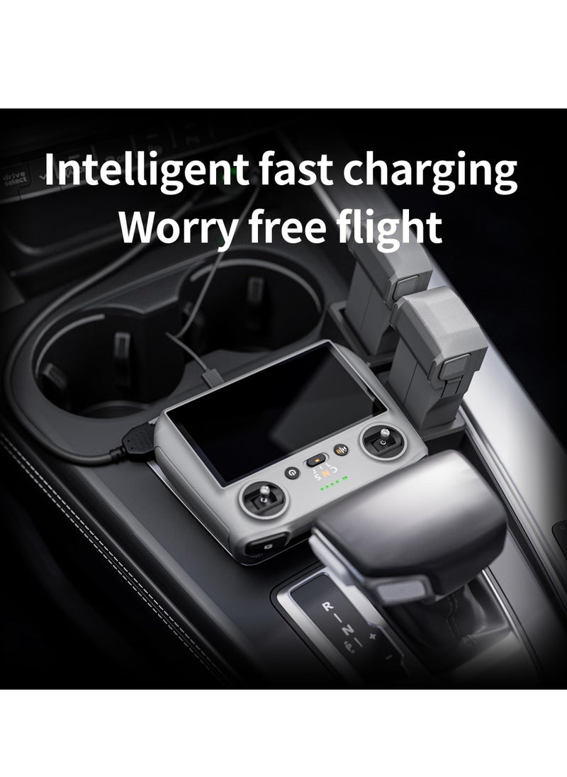 SYOSI شاحن بطارية 2 في 1 للسيارة لطائرة DJI Mini 3 Pro بدون طيار ومحول شحن سريع للبطاريات ووحدة التحكم عن بعد يدعم شحن البطاريات ووحدة التحكم عن بعد معًا لطائرة DJI Mini 3 Pro بدون طيار  - Image 5