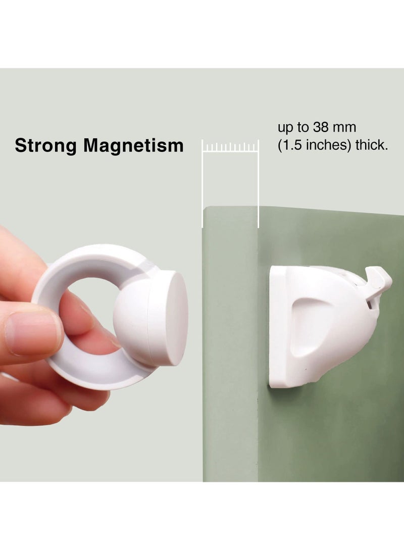 Magnetic Cabinet Locks, 2 Pack with 1 Key, Childproof Drawer Latch, Invisible and Multi Purpose, Easy Installation with 3M Adhesive or Screws