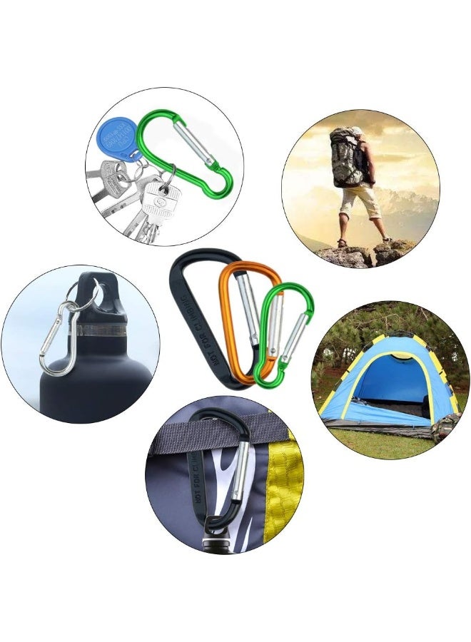 Topbuti Topbuti 20 Pack Carabiners Clips with Keychain D Ring Caribeaner Clip Hook for Backpack Water bottle Key Home RV  - Image 4