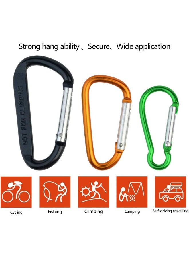 Topbuti Topbuti 20 Pack Carabiners Clips with Keychain D Ring Caribeaner Clip Hook for Backpack Water bottle Key Home RV  - Image 3