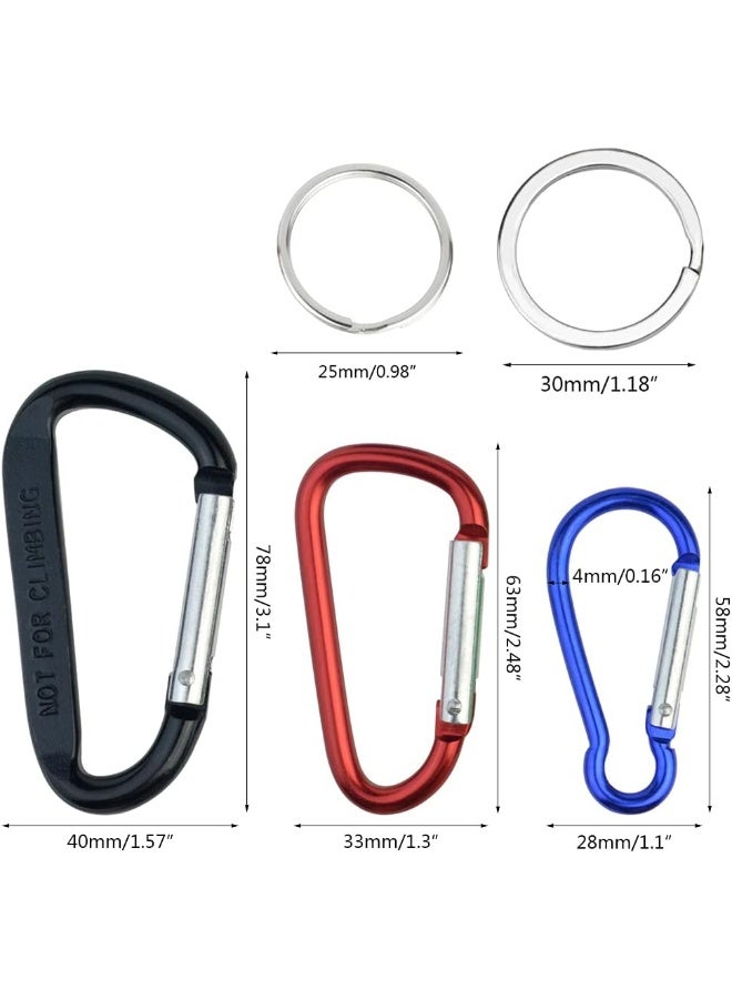 Topbuti Topbuti 20 Pack Carabiners Clips with Keychain D Ring Caribeaner Clip Hook for Backpack Water bottle Key Home RV  - Image 5