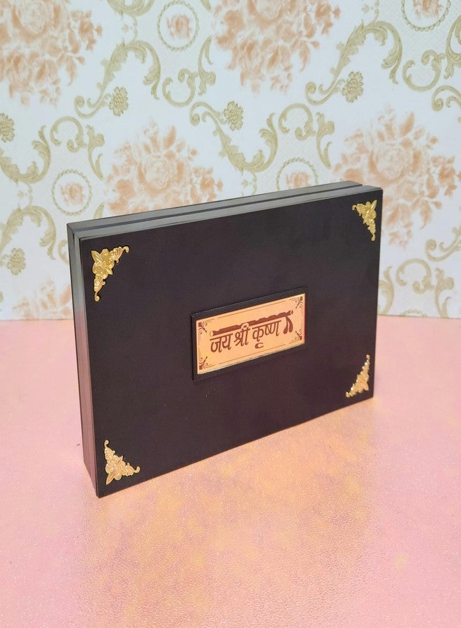 ARNAVIRA Radha Krishna Photo Frame with Charan Paduka Pocket Temple for Diwali Gift, House Warming Gifts, Return Gift Puja Box (Brown Photo, Radha Krishna) - Image 5