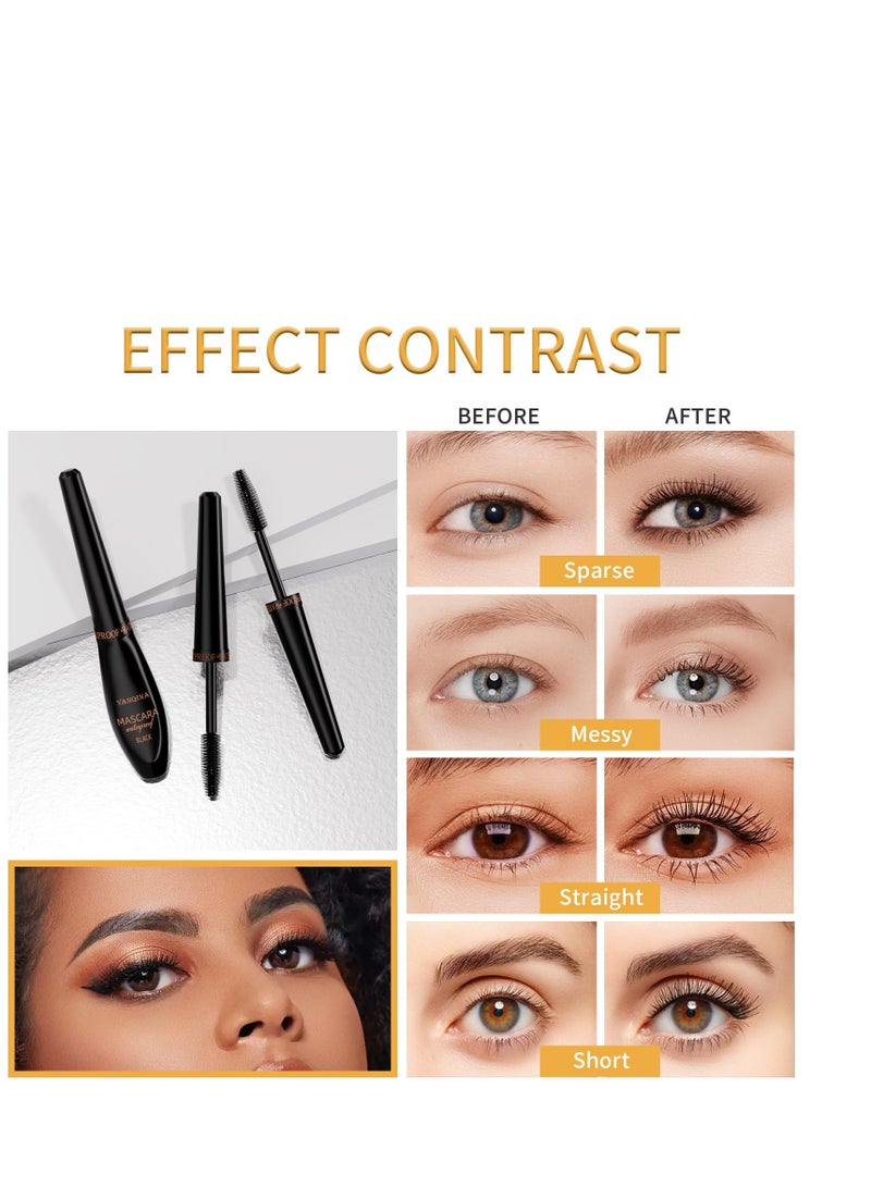 SOLARAE 4D Silk Fiber Lash Mascara Liquid Lash Extensions Volumizing and Lengthening False Eyelashes Effect Mascara Black Volume and Length Natural for up to 10x More Volume Waterproof & Smudge-Proof 24H Wear - Image 2