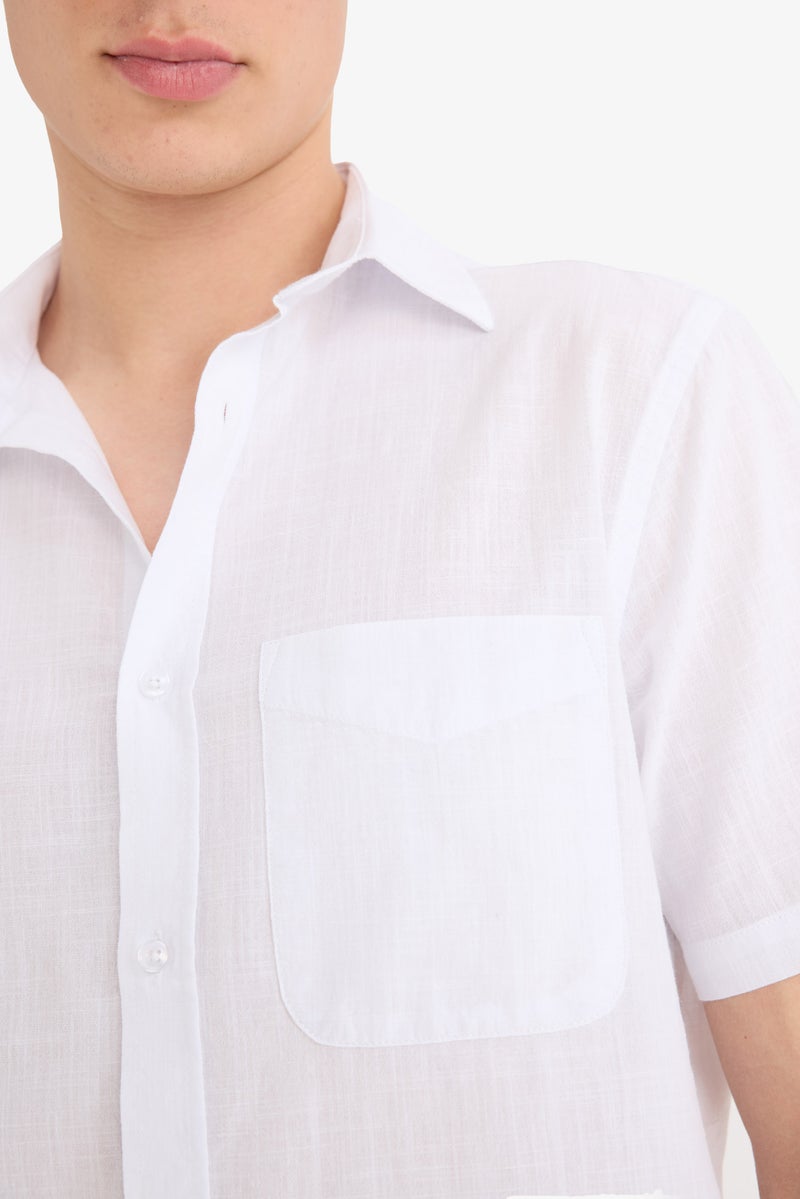 DeFacto Man Regular Fit Polo Collar Cotton Short Sleeve Shirt - Image 2
