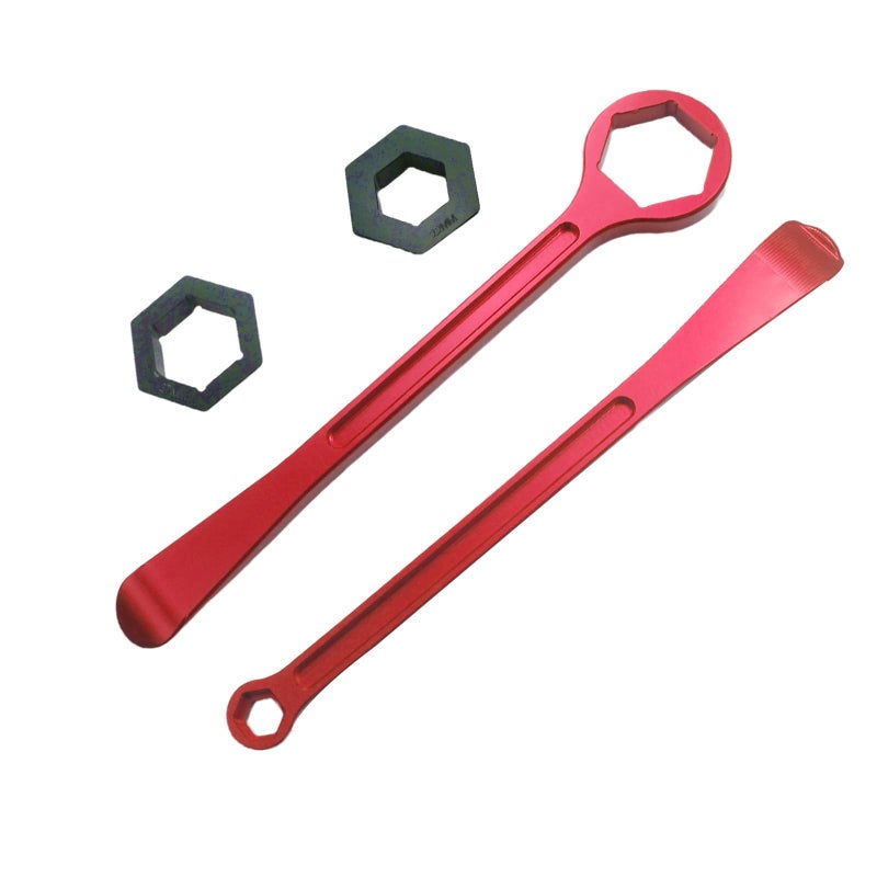 TIRGE Motorcycle Tyre Iron Tool Kit Raceline Levers Hex Wrench Spanner Head Tire Change 10mm 13mm 32mm 27mm 22mm 087 106051039 126 For EXC SX XC EXCF Dirt Pit Bike Red - Image 2