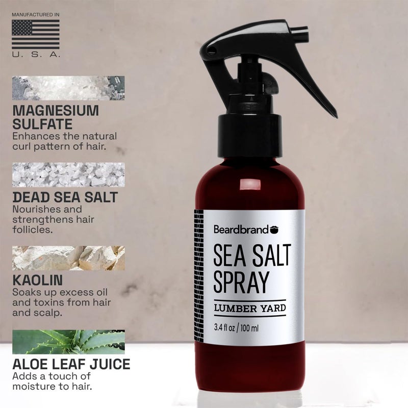 Beardbrand Sea Salt Spray for Men â€“ Hair Texture Spray Adds Instant Volume, For Lightweight Natural Textured Look, Lumber Yard Scent, Achieve Effortless Style & All-Day Hold - Image 2