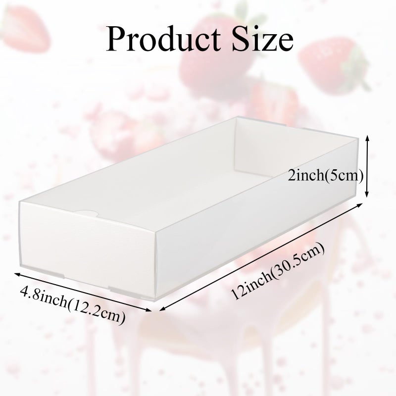 RomanticBaking 50Pack 12x 4.8 x 2 Inches Clear Chocolate Covered Strawberries Boxes for 12 Cookies Boxes Bakery Box with Window Macaron Boxes Treat Box for Christmas Valentine's - Image 3
