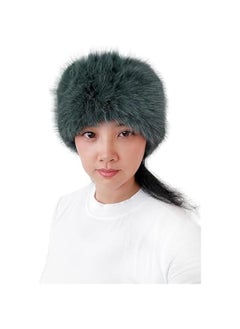 Arabest Dark Green Long Pile Faux Fur Women's Winter Headband Ear Warmer  - Image 1