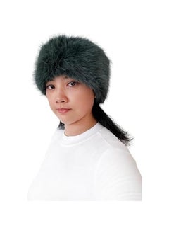 Arabest Dark Green Long Pile Faux Fur Women's Winter Headband Ear Warmer  - Image 2