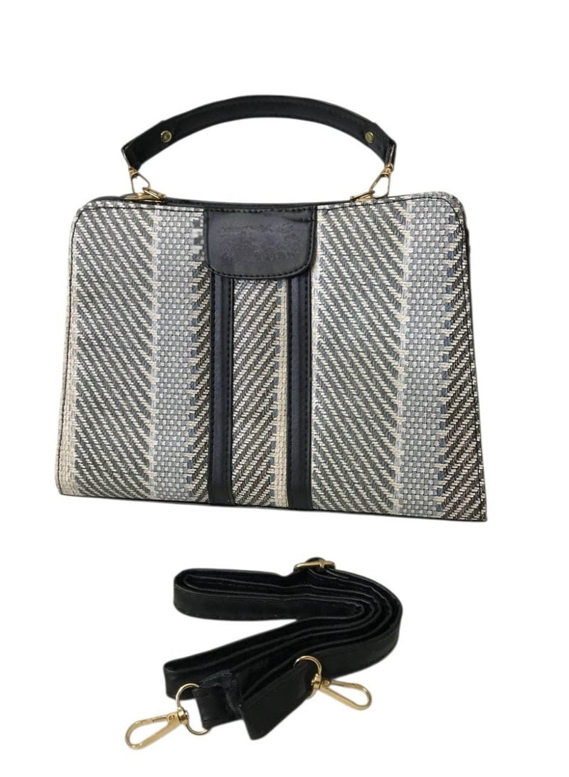 Hand & Cross Bag – Jute Fabric with 2 Zippers - Image 2