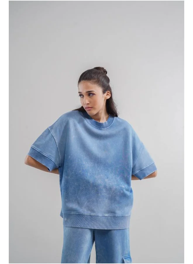 نسيسيرا Denim Wash 100% Cotton Terry Sweatshirt