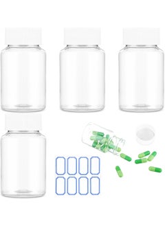 WLLHYF WLLHYF 4Pcs Clear Pill Bottle, 80ml Empty Clear Plastic Pill Bottles Medicine Bottle Empty Reagent Bottle Chemical Containers with Caps for Liquid Solid Powder 
