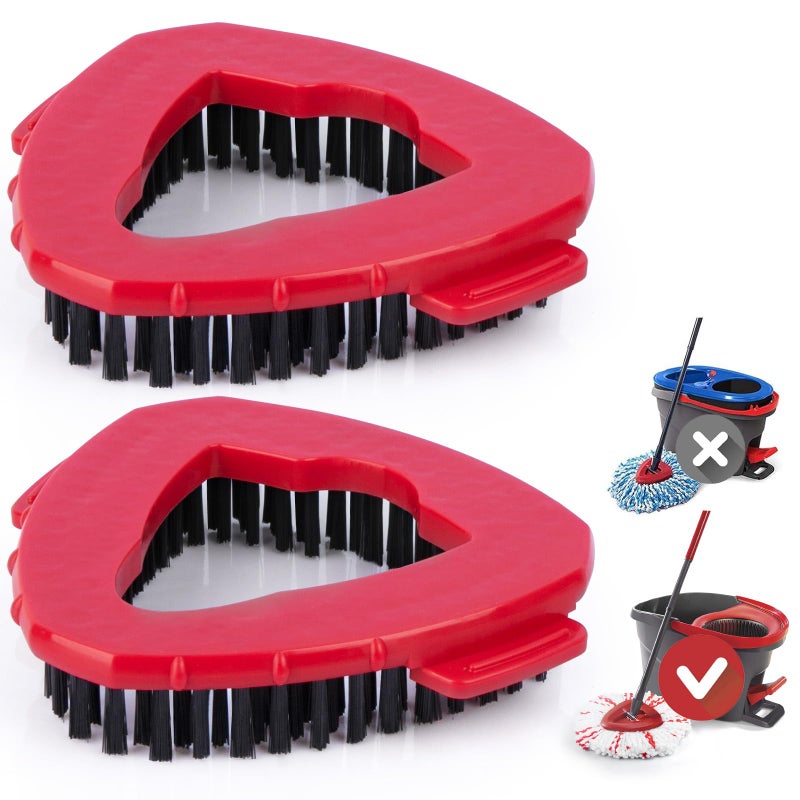 Ucoolbe Mop Brush for O-Cedar EasyWring 1 Tank System, Scrubber Brush Replacement Head with Stiff Bristle, Scrub Brush for Bathroom Kitchen Pool, Glass and Tile Walls, 2 Pack, No Include Mop Handle and Base - Image 1