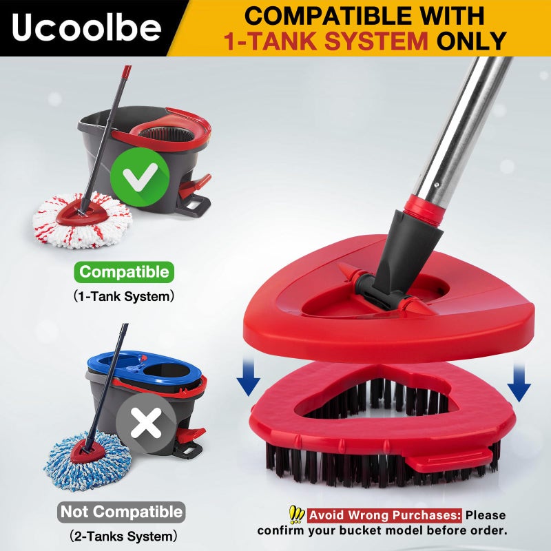 Ucoolbe Mop Brush for O-Cedar EasyWring 1 Tank System, Scrubber Brush Replacement Head with Stiff Bristle, Scrub Brush for Bathroom Kitchen Pool, Glass and Tile Walls, 2 Pack, No Include Mop Handle and Base - Image 2