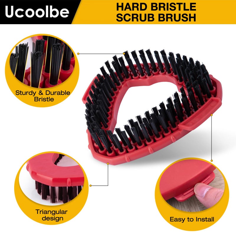 Ucoolbe Mop Brush for O-Cedar EasyWring 1 Tank System, Scrubber Brush Replacement Head with Stiff Bristle, Scrub Brush for Bathroom Kitchen Pool, Glass and Tile Walls, 2 Pack, No Include Mop Handle and Base - Image 3
