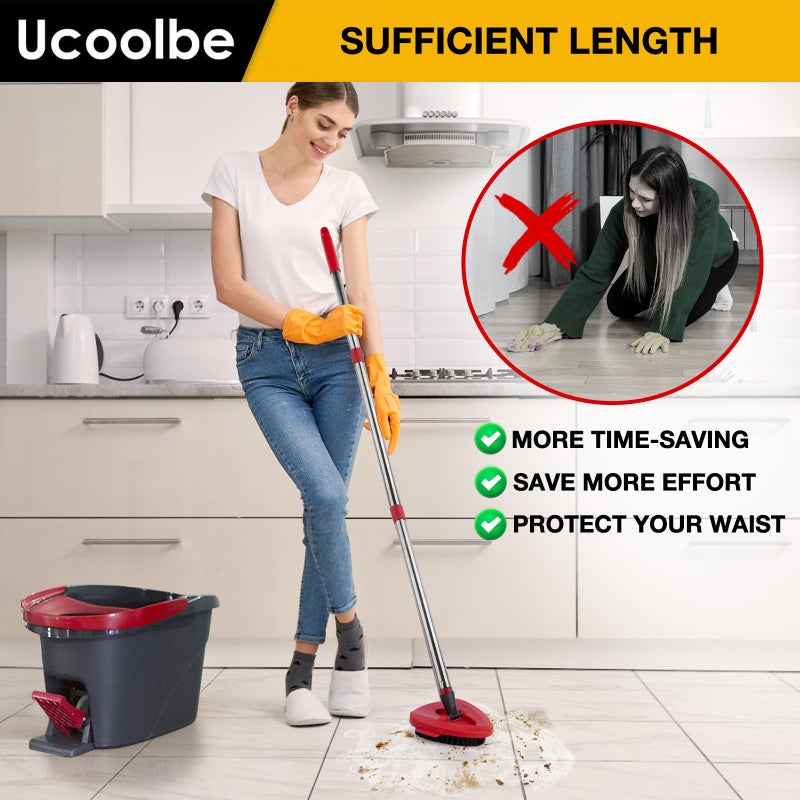 Ucoolbe Mop Brush for O-Cedar EasyWring 1 Tank System, Scrubber Brush Replacement Head with Stiff Bristle, Scrub Brush for Bathroom Kitchen Pool, Glass and Tile Walls, 2 Pack, No Include Mop Handle and Base - Image 5