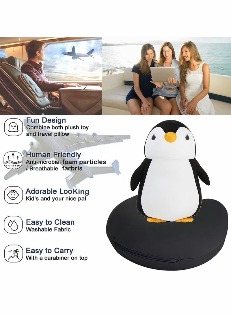 KASTWAVE U-Shaped Pillow Cartoon Deformation Pillow Penguin Dual-Purpose Pillow Neck Pillow Ideal for Home Travel Office Use - Image 3