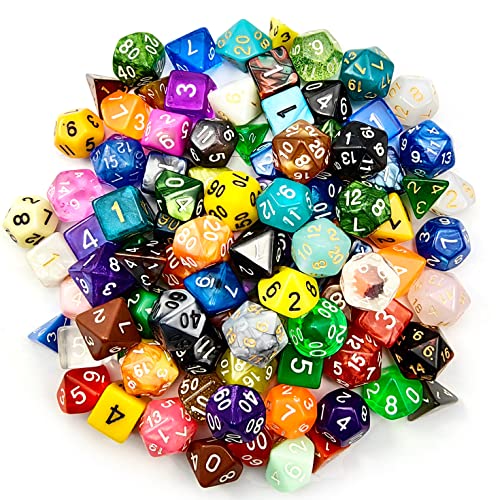 Bescon 100pcs Big Set of Random Polyhedral Dice Standard Sized DND Dice Set 100pcs in a Variety of ColorsEffects - Image 5