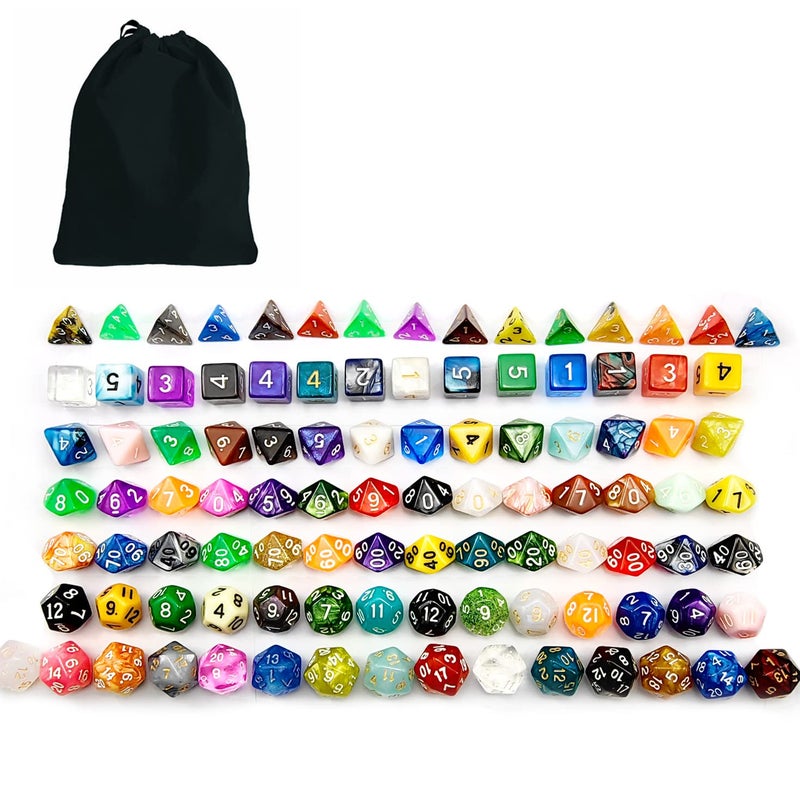 Bescon 100pcs Big Set of Random Polyhedral Dice Standard Sized DND Dice Set 100pcs in a Variety of ColorsEffects - Image 3